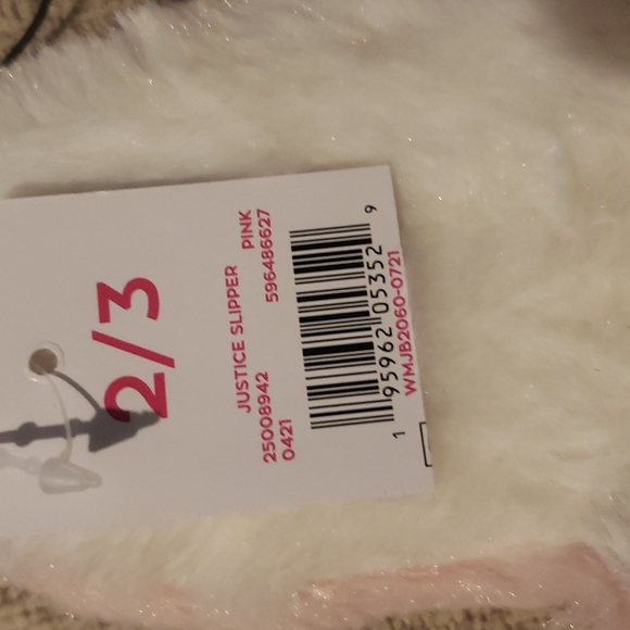 Justice Slippers Size 13-1 and 2/3 Girls kids  Faux Fur - Picture 7 of 7